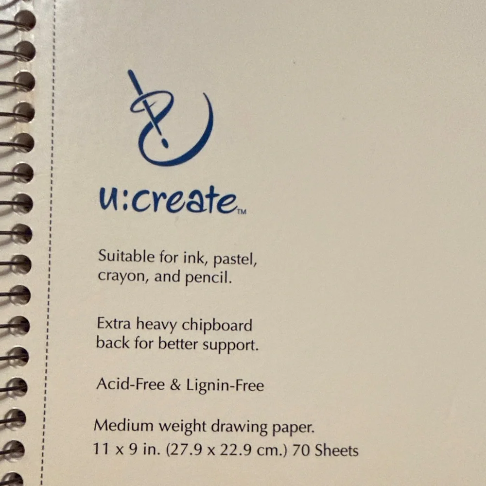 UCreate Spiral Sketch Diary with Blue Pencil Design